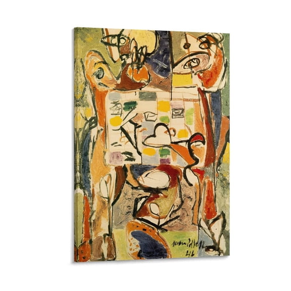 The Tea Cup (1946) by Jackson Pollock Painting Poster Wall Art Poster Scroll Canvas Painting Picture Living Room Decor Home 12x18inch(30x45cm)