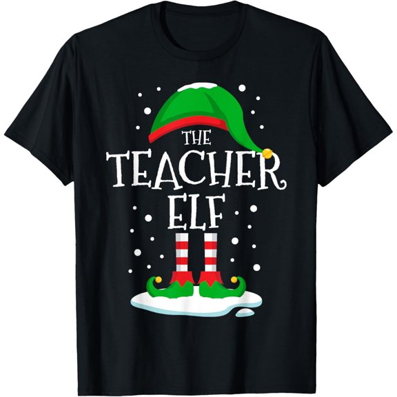 The Teacher Elf Christmas Family Matching Xmas Group Funny T-Shirt
