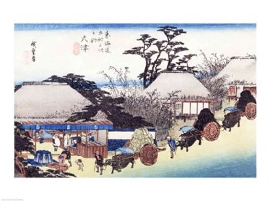 The Teahouse at the Spring Canvas Art - Utagawa Hiroshige (24 x 18)