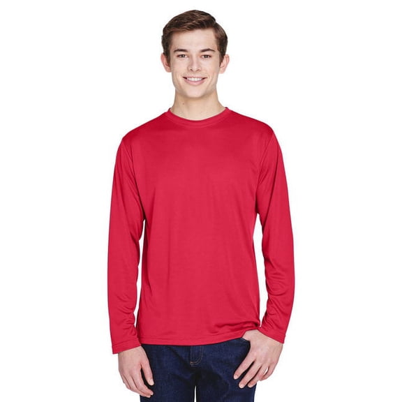 The Team 365 Men's Zone Performance Long-Sleeve T-Shirt - SPORT RED - XS
