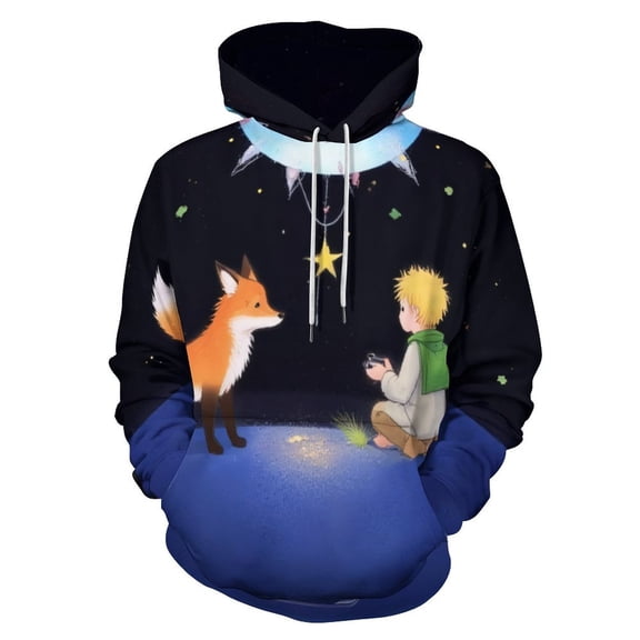 The Teenager And Fox 3D Print Hoodie Men Women Autumn Thin Pullover Sweatshirt Vintage Streetwear Tops