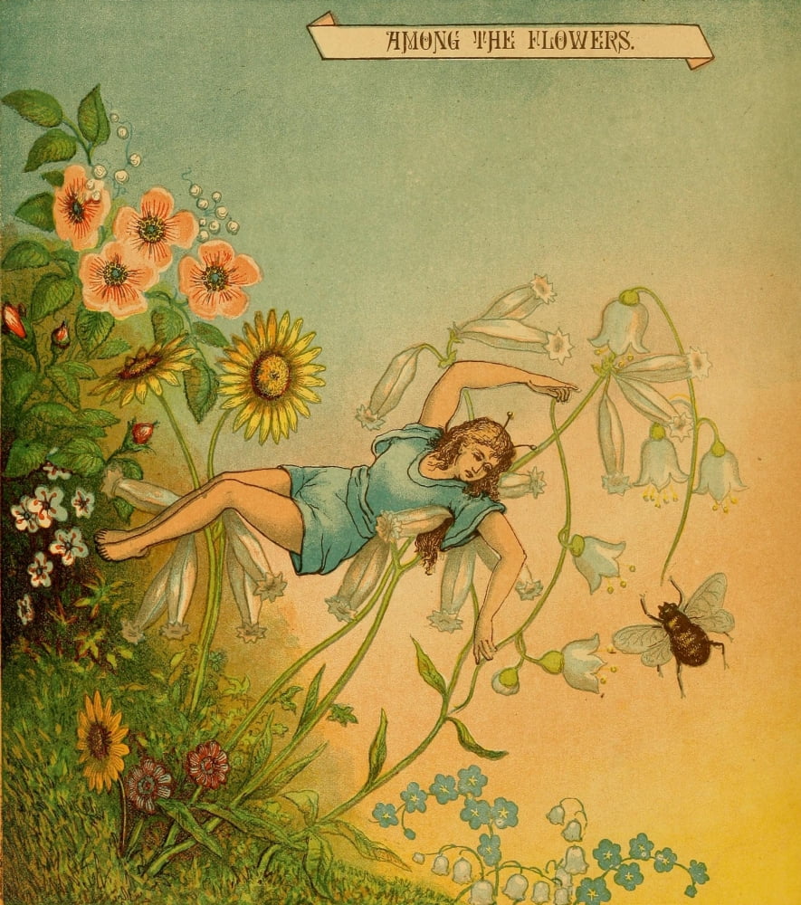 The Tempest 1882 Among the Flowers Canvas Art - Laura Jewry Valentine (24 x 36)