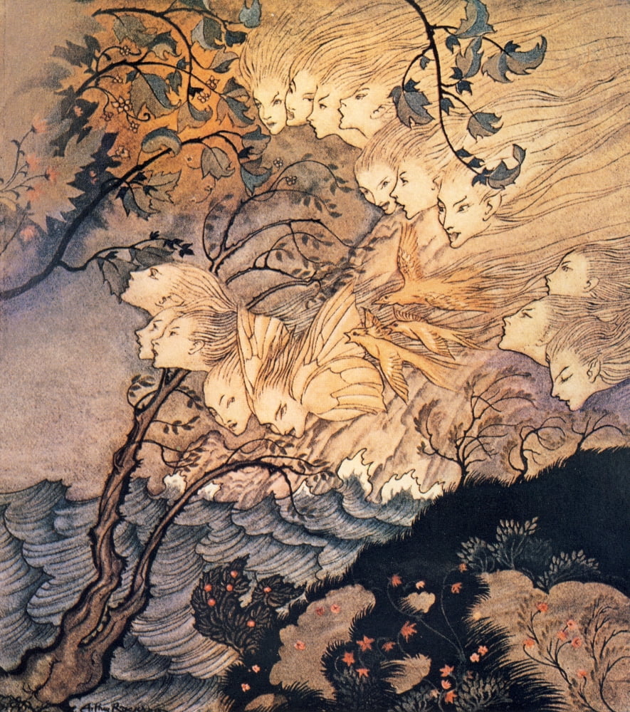 The Tempest 1926 And sometime voices Canvas Art - A Rackham (24 x 36)