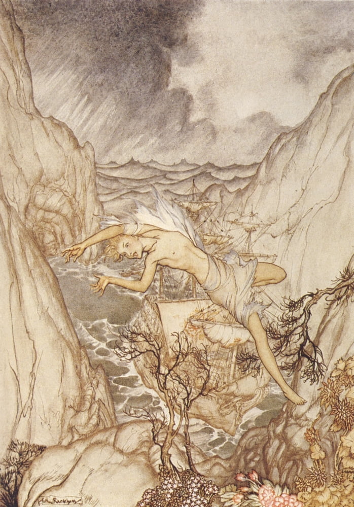 The Tempest 1926 Ariel summer storm Canvas Art - A Rackham (24 x 36)