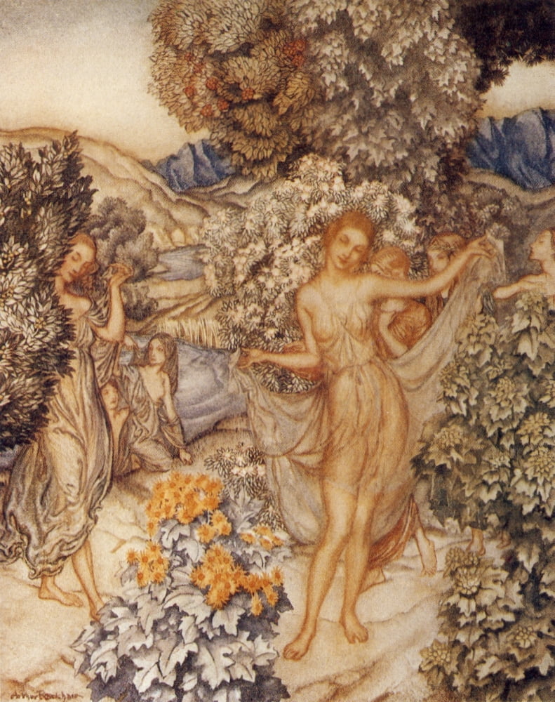The Tempest 1926 Come temperate nymphs Canvas Art - A Rackham (24 x 36)