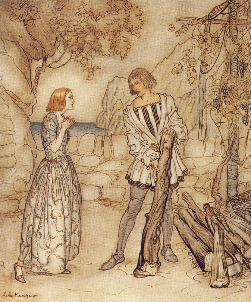 The Tempest 1926 Miranda & Ferdinand Canvas Art - A Rackham (24 x 36)