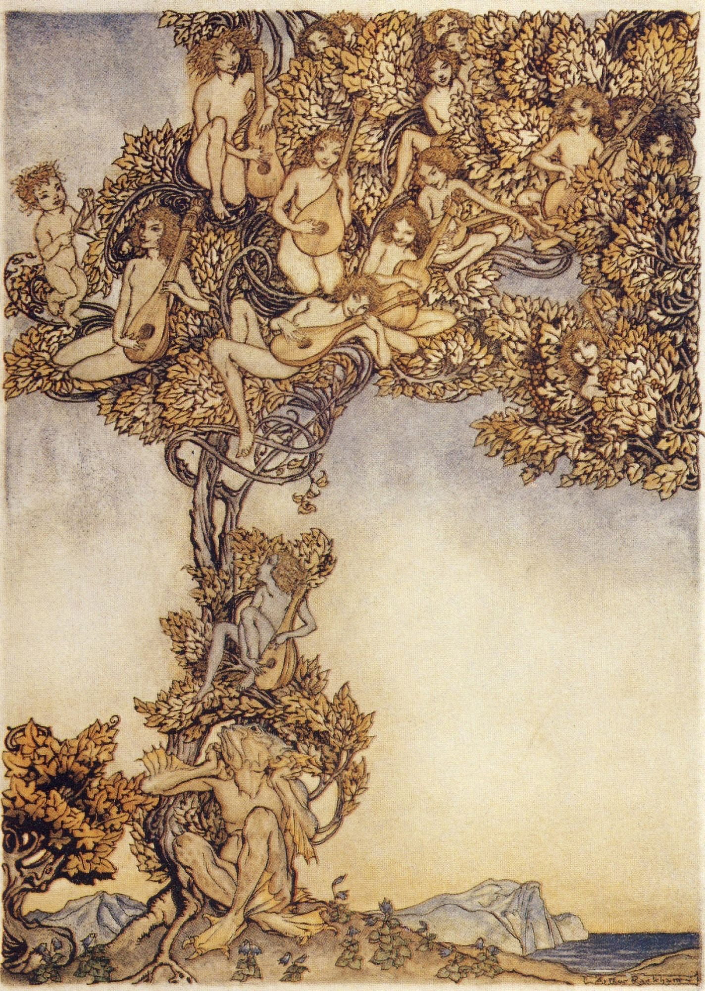 The Tempest 1926 Thousand instruments Canvas Art - A Rackham (24 x 36)