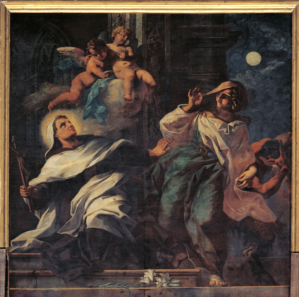 The Temptation Of St Albert The Carmelite Canvas Art - (36 x 24)