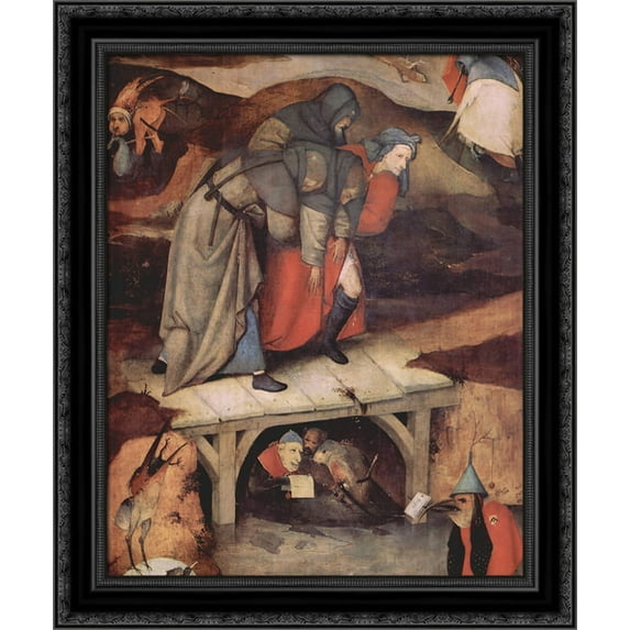 The Temptation of St. Anthony (detail) 20x24 Black Ornate Wood Framed Canvas Art by Bosch, Hieronymus