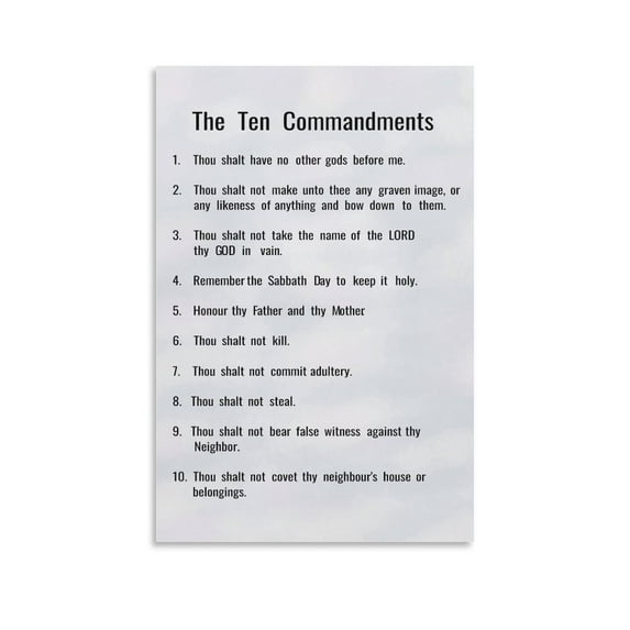 The Ten Commandments 4 Canvas Art Poster and Wall Art Picture Print Modern Family bedroom Decor Posters 24x36inch(60x90cm)