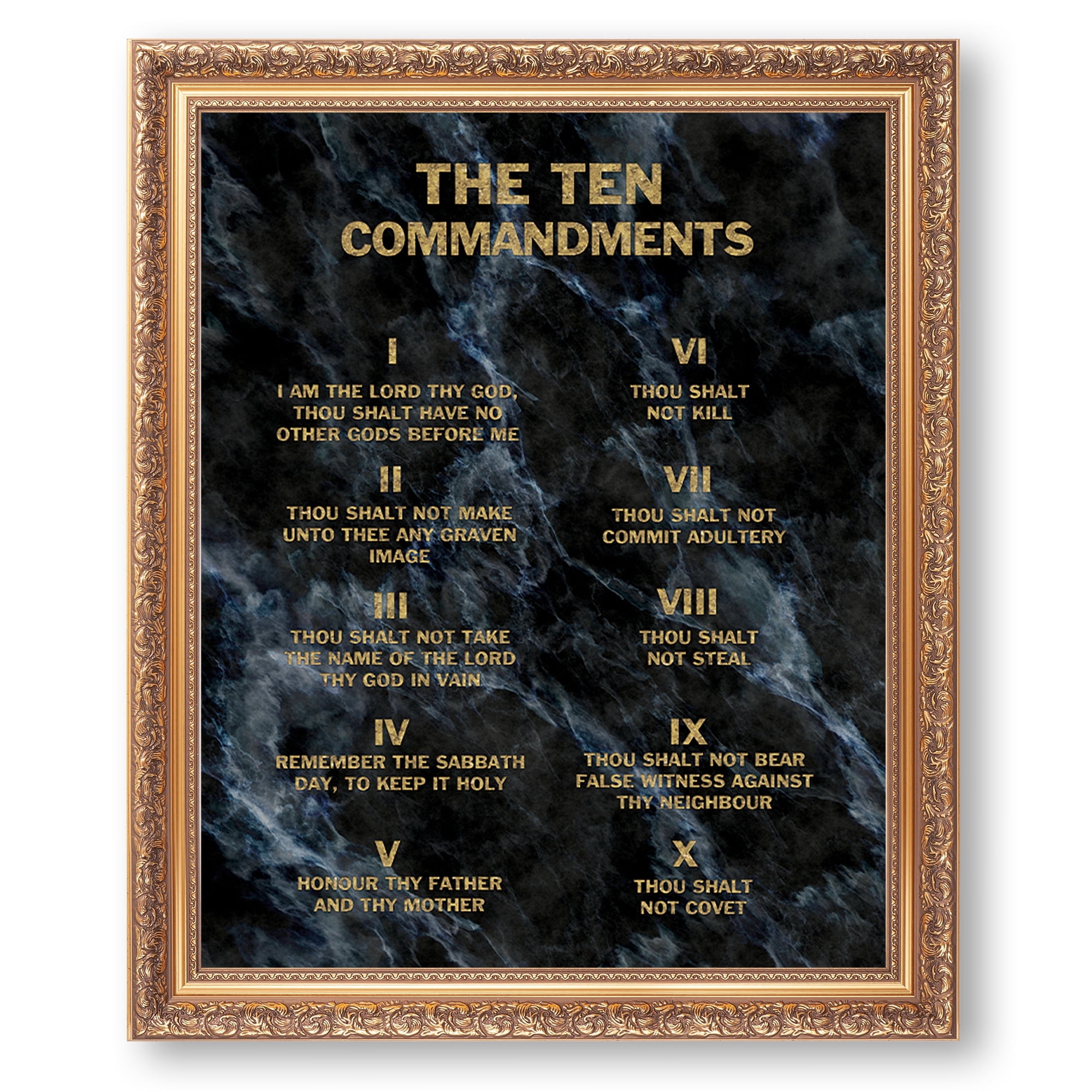 The Ten Commandments(Black Texture) Framed Size:22.75 x 18.5 inches