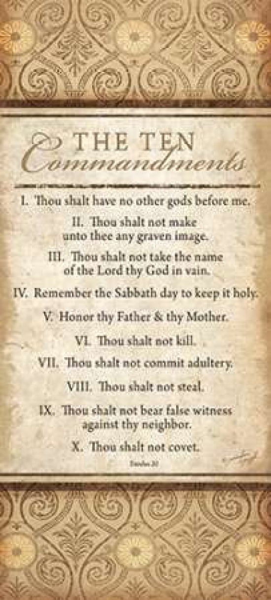 The Ten Commandments Canvas Art - Jennifer Pugh (10 x 20)