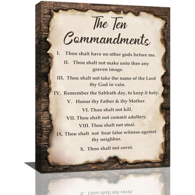 The Ten Commandments Decor Wall Art 10 Commandments Bible Verse ...