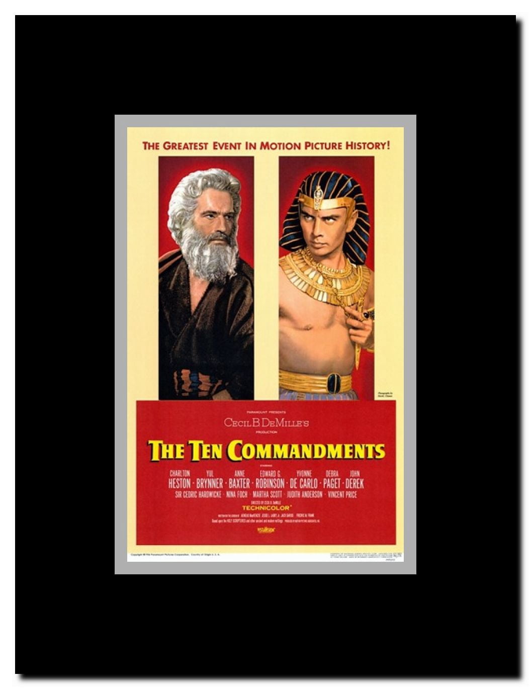 The Ten Commandments Framed Movie Poster