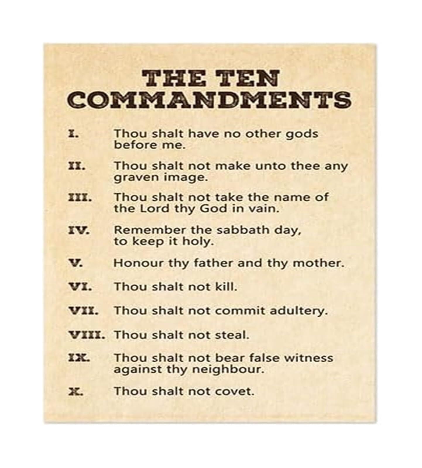 The Ten Commandments Poster Bible Scripture Wall Art Christian Home ...