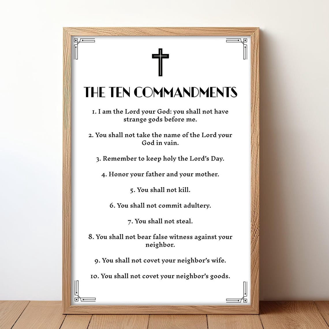 The Ten Commandments Poster, Biblical Educational Wall Art, Stretched ...