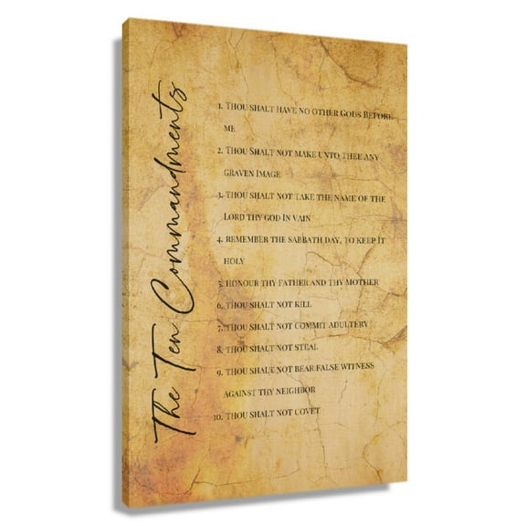 The Ten Commandments Wall Art Bible Verse Posters For Bedroom Rectangular Canvas Farmhouse Decor Vintage Unframed 12x18 in