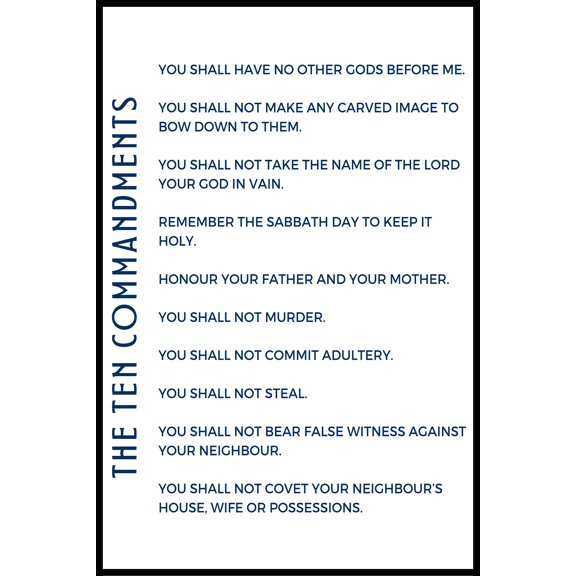 The Ten Commandments Wall Art Christian Wall Decor,Scripture Digital Print, Multiple Sizes, Living Room Wall Art