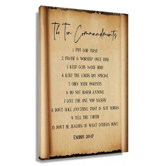 The Ten Commandments Wall Art Exodus 201-17 Bible Verse Wall Art Vintage Scripture Posters Poster Landscape Deco Bedroom Artwork for Hallway