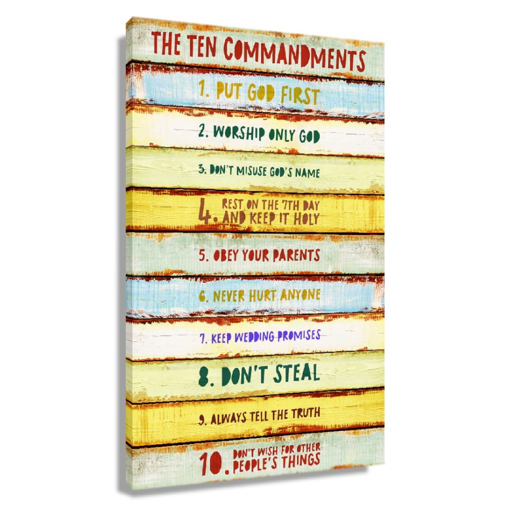 The Ten Commandments Wall Art Religious Bible Verses Wall Art Room ...