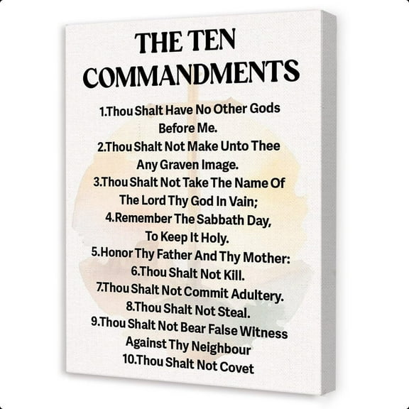 The Ten Commandments Wall Decor,Christian Inspirational Wall Decor,Religious Bible Verse Wall Art,Scripture Canvas Wall Art for Home Office Church