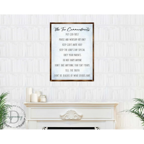 The Ten Commandments | Wooden Religious wall art | living room wall Decor Christian wall art | Scripture sign | Bible Verse | Bible quotes - 310344