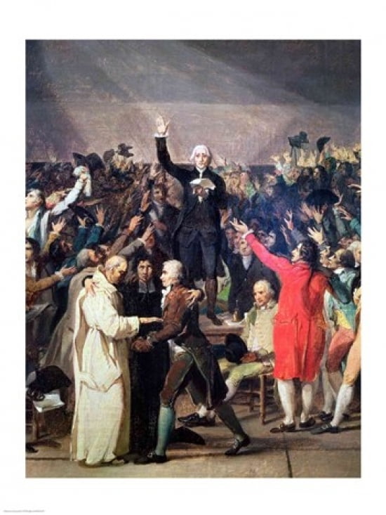 The Tennis Court Oath 20th June 1789 Canvas Art - Jacques-Louis David (24 x 36)