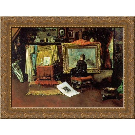 The Tenth Street Studio 24x19 Gold Ornate Wood Framed Canvas Art by Chase, William Merritt