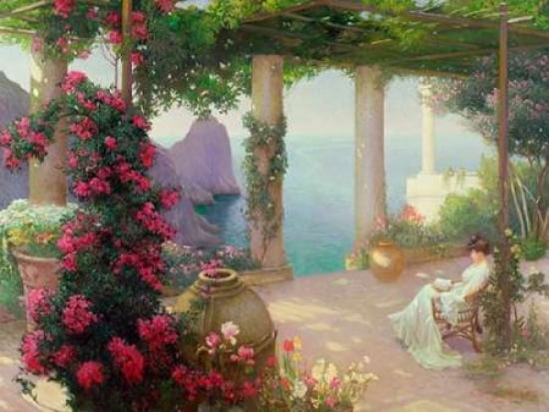 The Terrace Capri Canvas Art - Karl Maria Schuster (22 x 28)