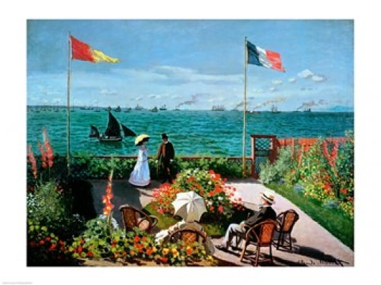 The Terrace at Sainte-Adresse 1867 Canvas Art - Claude Monet (24 x 18)