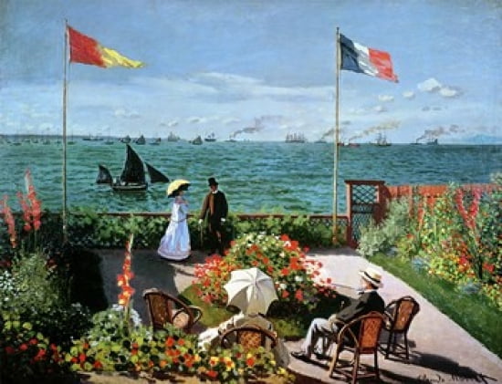 The Terrace at Sainte-Adresse 1867 Canvas Art - Claude Monet (30 x 23)