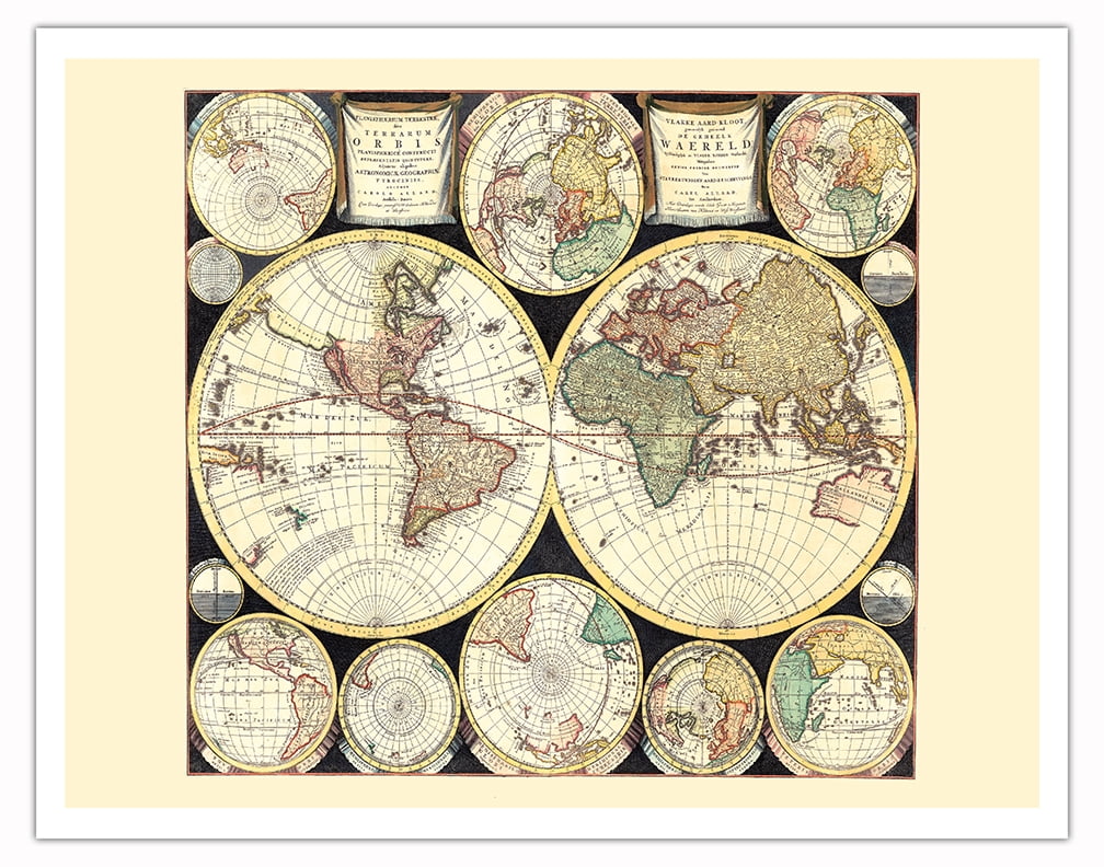 The Terrestrial Planisphere (Planisphaerium Terrestre Sive Terrarum Orbis) - Vintage World Map ...