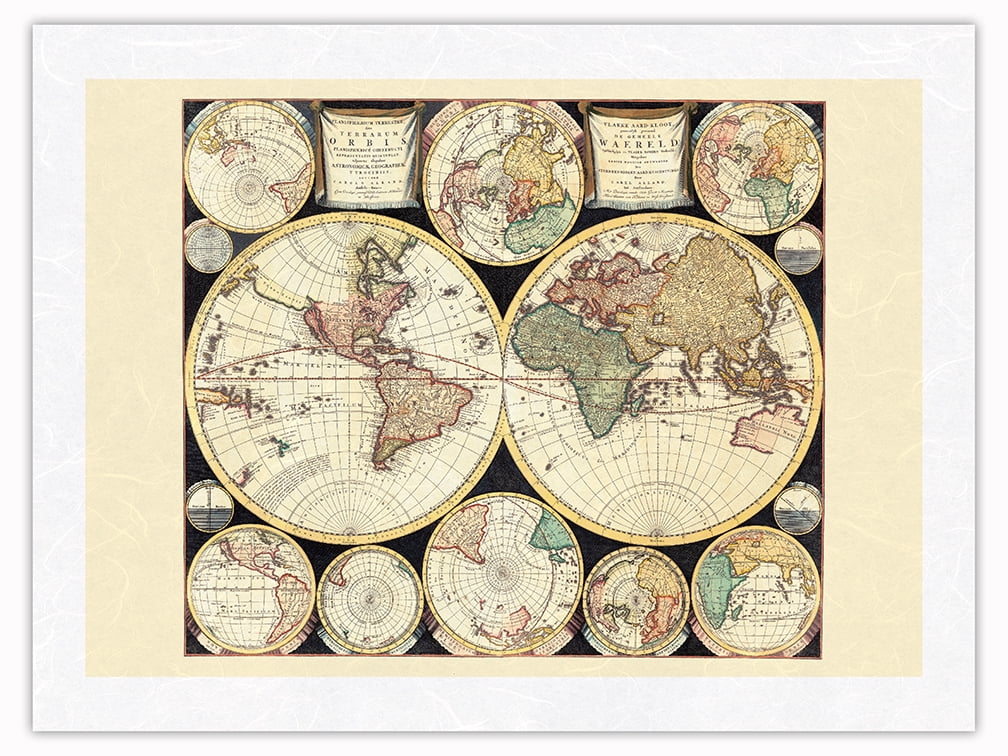 The Terrestrial Planisphere (Planisphaerium Terrestre Sive Terrarum Orbis) - Vintage World Map ...
