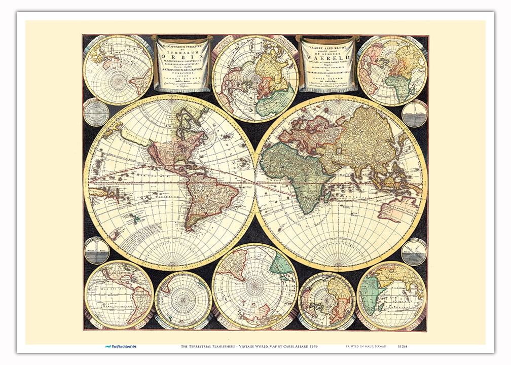 Planisphere Print The Terrestrial Planisphere (Planisphaerium Terrestre Sive Terrarum ...