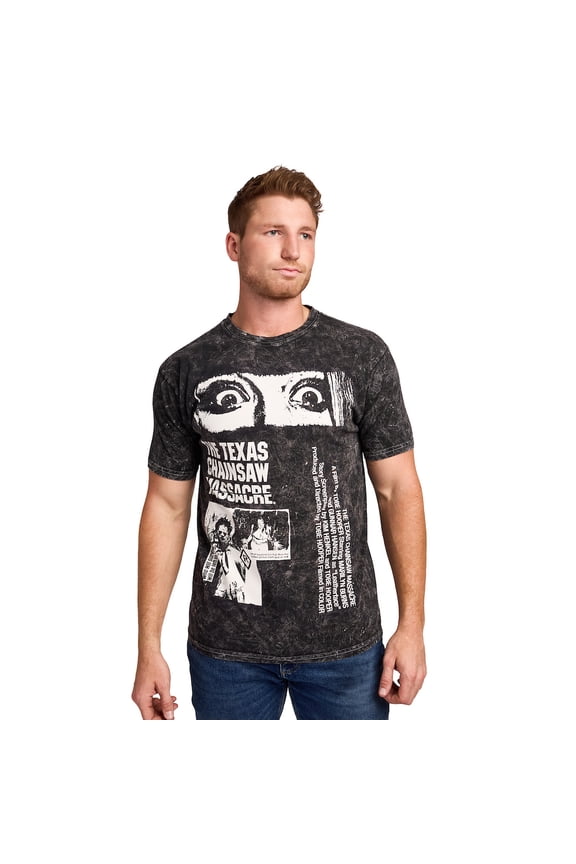 The Texas Chainsaw Massacre Men's Black Cloud Wash Short Sleeve Tee-Large