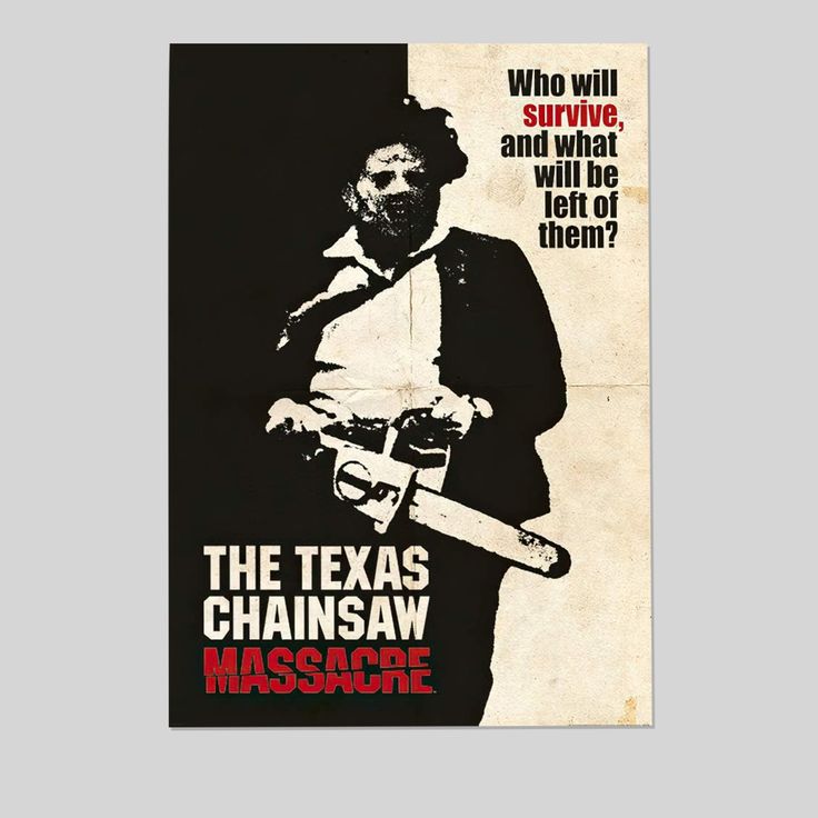 Texas Chainsaw Massacre "Who Will Survive" Oversized Poster Sweatshirt - Mineral Washed Crewneck, Adult Unisex