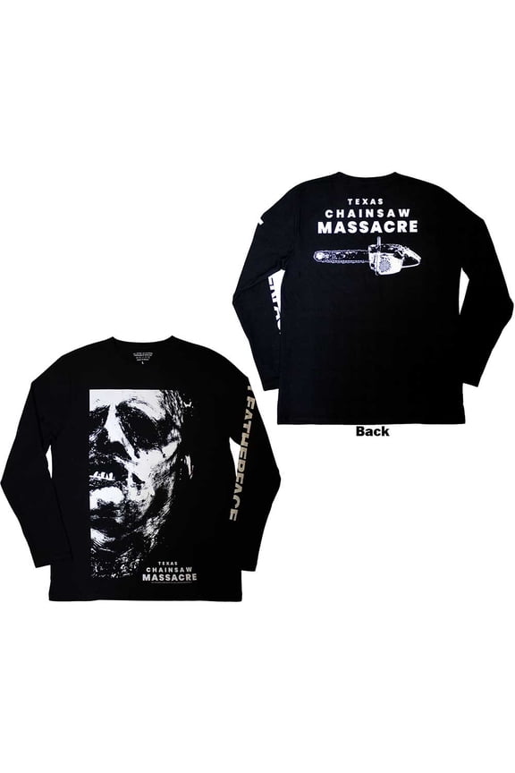 The Texas Chainsaw Massacre Unisex Long Sleeve T-Shirt: Leather Face (Back Print)