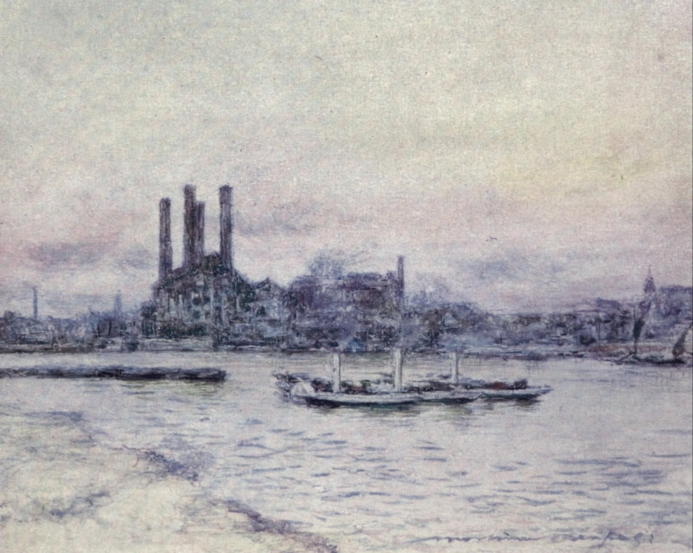 The Thames 1906 From Battersea Bridge Canvas Art - Mortimer Menpes (18 x 24)
