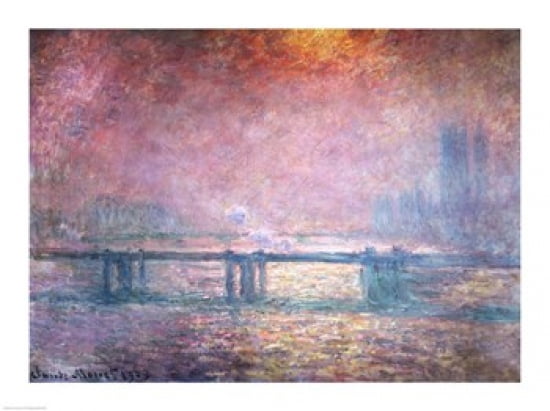 The Thames at Charing Cross 1903 Canvas Art - Claude Monet (24 x 18)