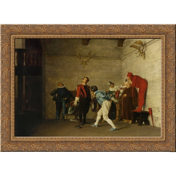 The Thespians 24x18 Gold Ornate Wood Framed Canvas Art by Jehan Georges Vibert