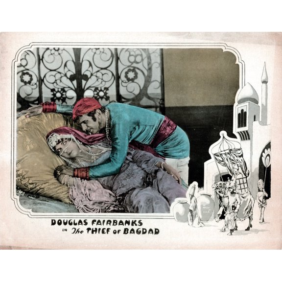 The Thief Of Bagdad Lobbycard From Left: Julanne Johnston Douglas Fairbanks Sr. 1924 Movie Poster Masterprint