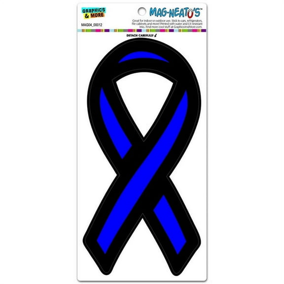 The Thin Blue Line Ribbon Support Ribbon Police Law Enforcement Automotive Car Refrigerator Locker Vinyl Magnet