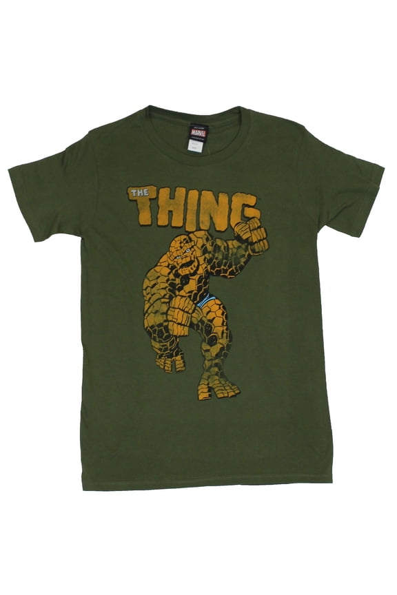 Mens T-Shirt- Charging Distressed Fantastic Four Member Image (X-Small)