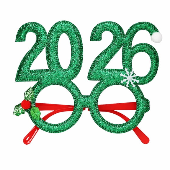 Noothes 2026 New Year Glasses Glitter Novelty Eyewear Frames with Snowflake Design for Christmas Photo Props and Adult Party Celebrations