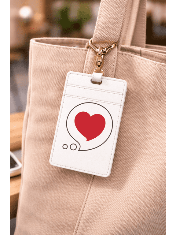 The Thinking of You Heart Bubble Faux Saffiano Leather Soft Card Holder White 1-Pack