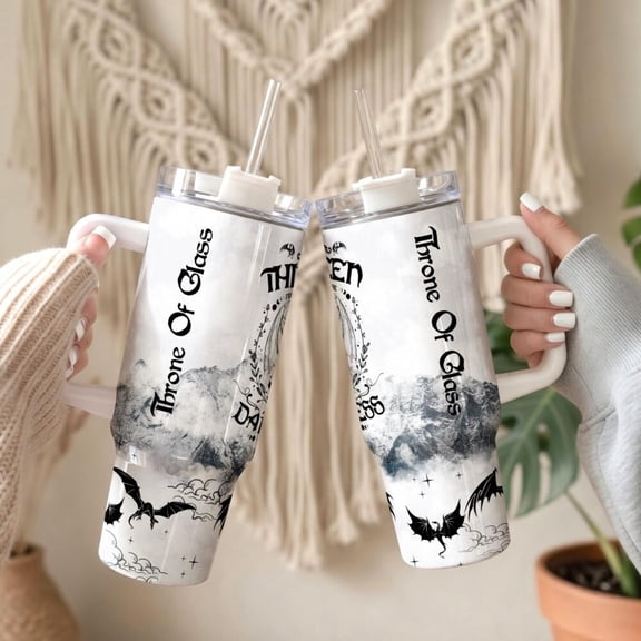 The Thirteen Fantasy Bookish 40oz Tumbler, Throne of Glass Cup, Assassin Reader 40oz Tumbler, Sarah J Maas Drinkware Tumbler