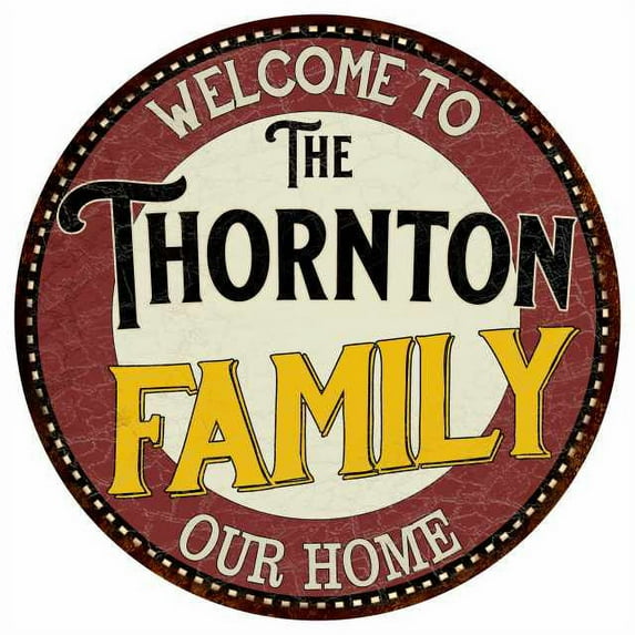 The Thornton Family 12" Round Metal Sign Kitchen Game Room Décor 200120038348