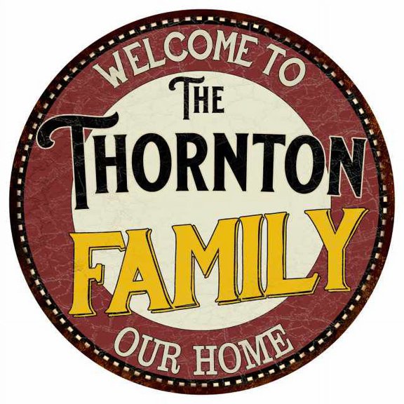 The Thornton Family 14" Round Metal Sign Kitchen Game Room Decor 100140038348