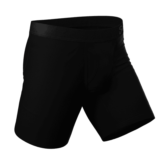 The Threat Level Midnight - Shinesty Black Ball Hammock Boxer - Long Leg Large