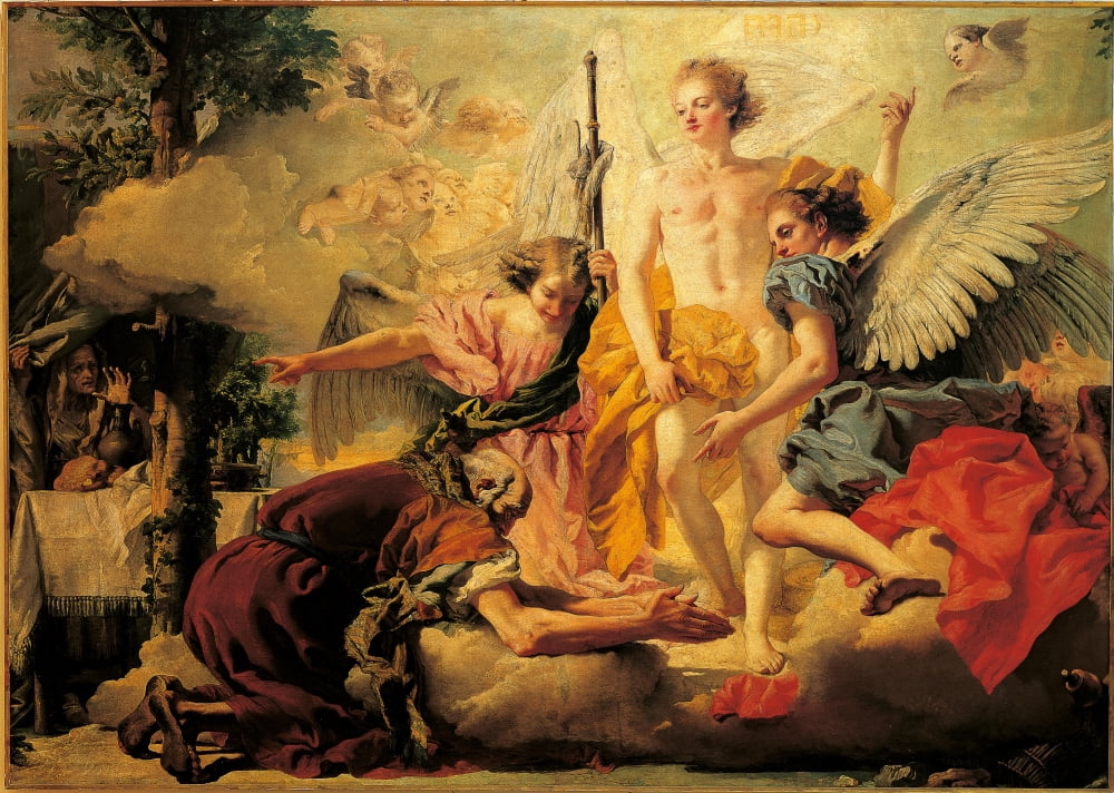 The Three Angels Appearing To Abraham Canvas Art - (24 x 18)